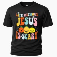 Life Is Scary Without Jesus Christian Faith Halloween Cooling Performance Crew T-Shirt