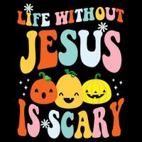 Life Is Scary Without Jesus Christian Faith Halloween Cooling Performance Crew T-Shirt
