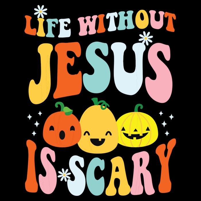 Life Is Scary Without Jesus Christian Faith Halloween Cooling Performance Crew T-Shirt