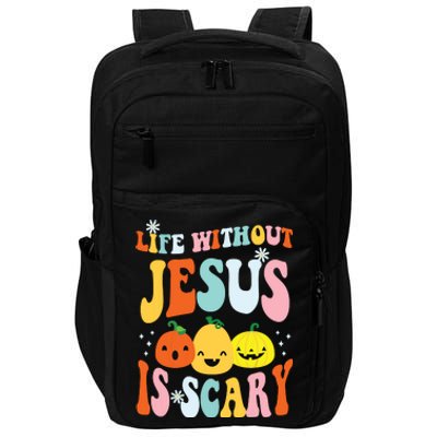 Life Is Scary Without Jesus Christian Faith Halloween Impact Tech Backpack