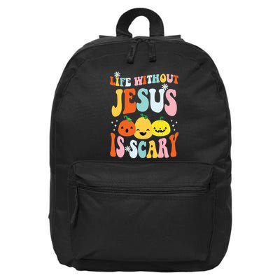 Life Is Scary Without Jesus Christian Faith Halloween 16 in Basic Backpack