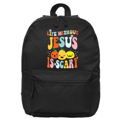 Life Is Scary Without Jesus Christian Faith Halloween 16 in Basic Backpack