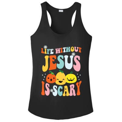 Life Is Scary Without Jesus Christian Faith Halloween Ladies PosiCharge Competitor Racerback Tank