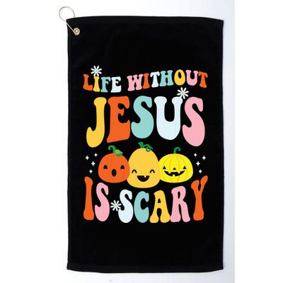 Life Is Scary Without Jesus Christian Faith Halloween Golf Towel