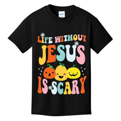 Life Is Scary Without Jesus Christian Faith Halloween Kids T-Shirt