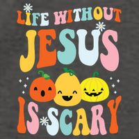 Life Is Scary Without Jesus Christian Faith Halloween Vector Backpack