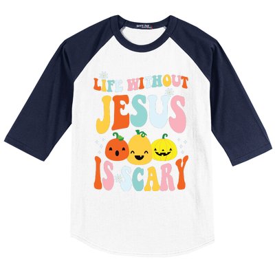 Life Is Scary Without Jesus Christian Faith Halloween Baseball Sleeve Shirt