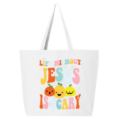 Life Is Scary Without Jesus Christian Faith Halloween 25L Jumbo Tote