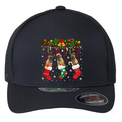 Leonberger In Sock Xmas Reindeer Santa Elf Dog Cool Gift Flexfit Unipanel Trucker Cap