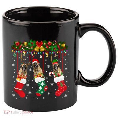 Leonberger In Sock Xmas Reindeer Santa Elf Dog Cool Gift 11oz C Handle Ceramic Mug