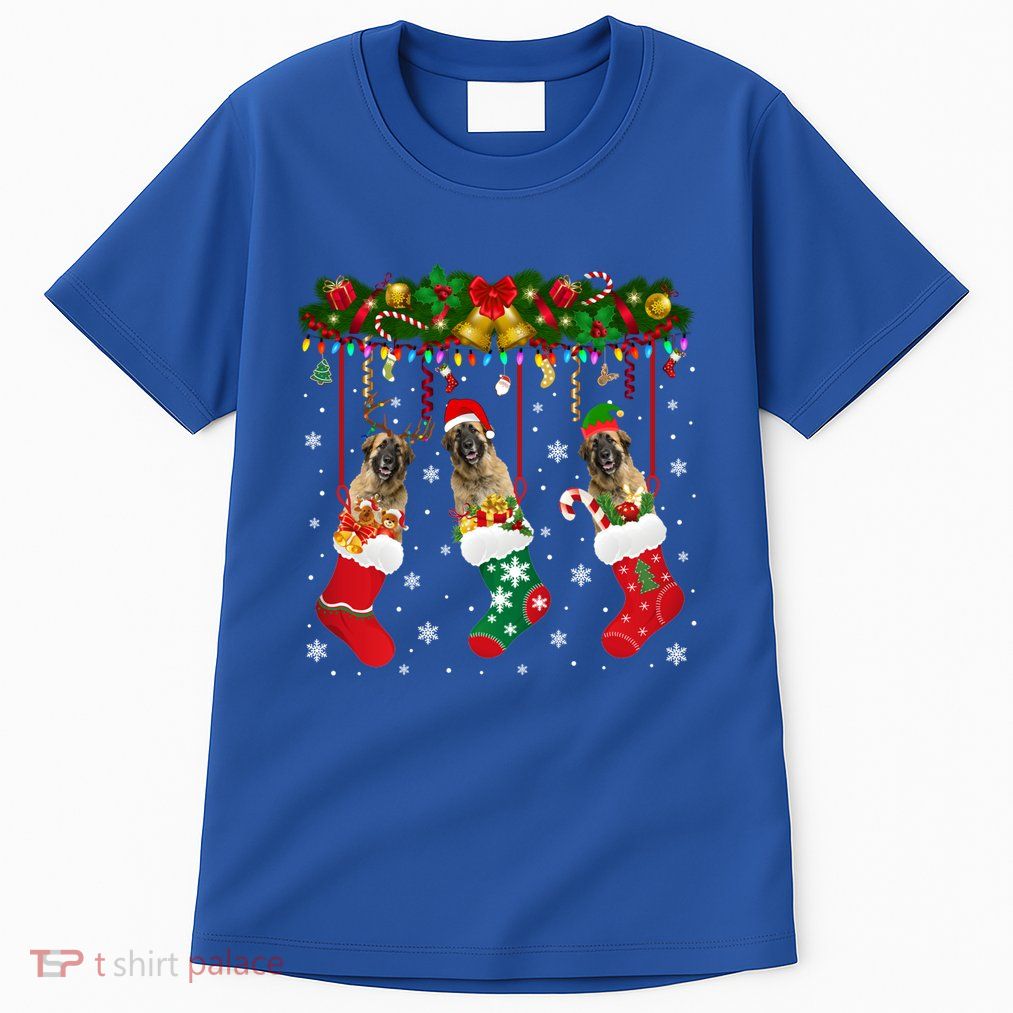 Leonberger In Sock Xmas Reindeer Santa Elf Dog Cool Gift Tall T-Shirt