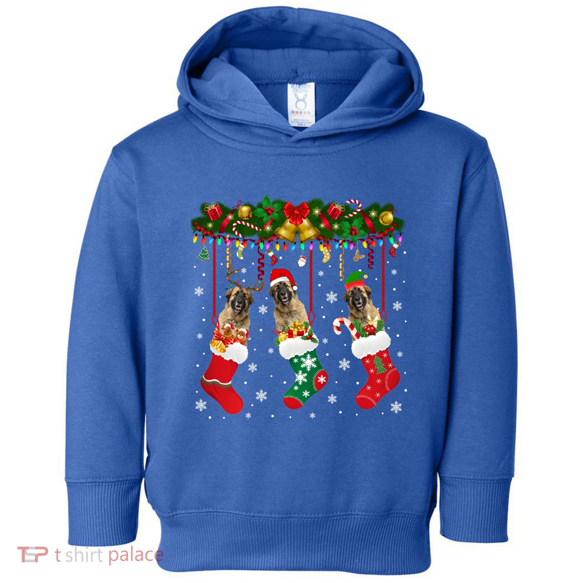 Leonberger In Sock Xmas Reindeer Santa Elf Dog Cool Gift Toddler Hoodie