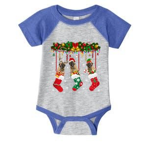 Leonberger In Sock Xmas Reindeer Santa Elf Dog Cool Gift Infant Baby Jersey Bodysuit