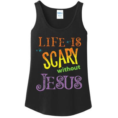 Life Is Scary Without Jesus Christian Halloween Costume Ladies Essential Tank