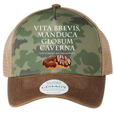 Life Is Short, Eat The Donut Latin Language Legacy Tie Dye Trucker Hat