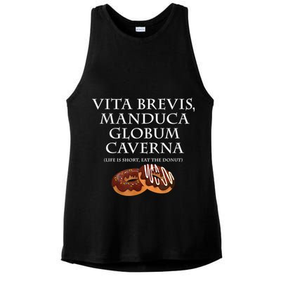 Life Is Short, Eat The Donut Latin Language Ladies PosiCharge Tri-Blend Wicking Tank