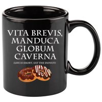 Life Is Short, Eat The Donut Latin Language 11oz C Handle Ceramic Mug