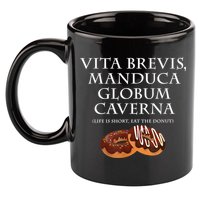 Life Is Short, Eat The Donut Latin Language 11oz C Handle Ceramic Mug