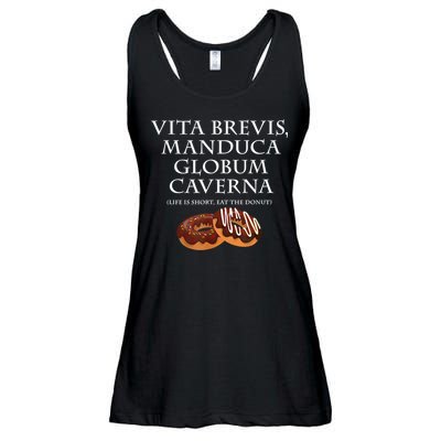 Life Is Short, Eat The Donut Latin Language Ladies Essential Flowy Tank
