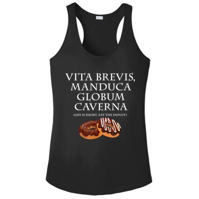 Life Is Short, Eat The Donut Latin Language Ladies PosiCharge Competitor Racerback Tank