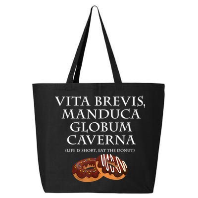 Life Is Short, Eat The Donut Latin Language 25L Jumbo Tote