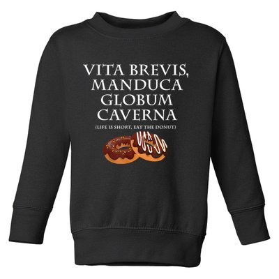 Life Is Short, Eat The Donut Latin Language Toddler Sweatshirt