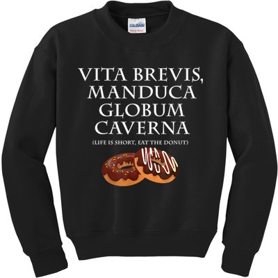 Life Is Short, Eat The Donut Latin Language Kids Sweatshirt