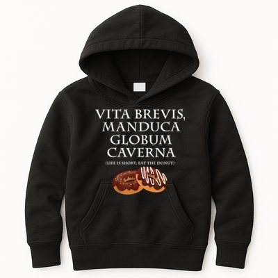 Life Is Short, Eat The Donut Latin Language Kids Hoodie