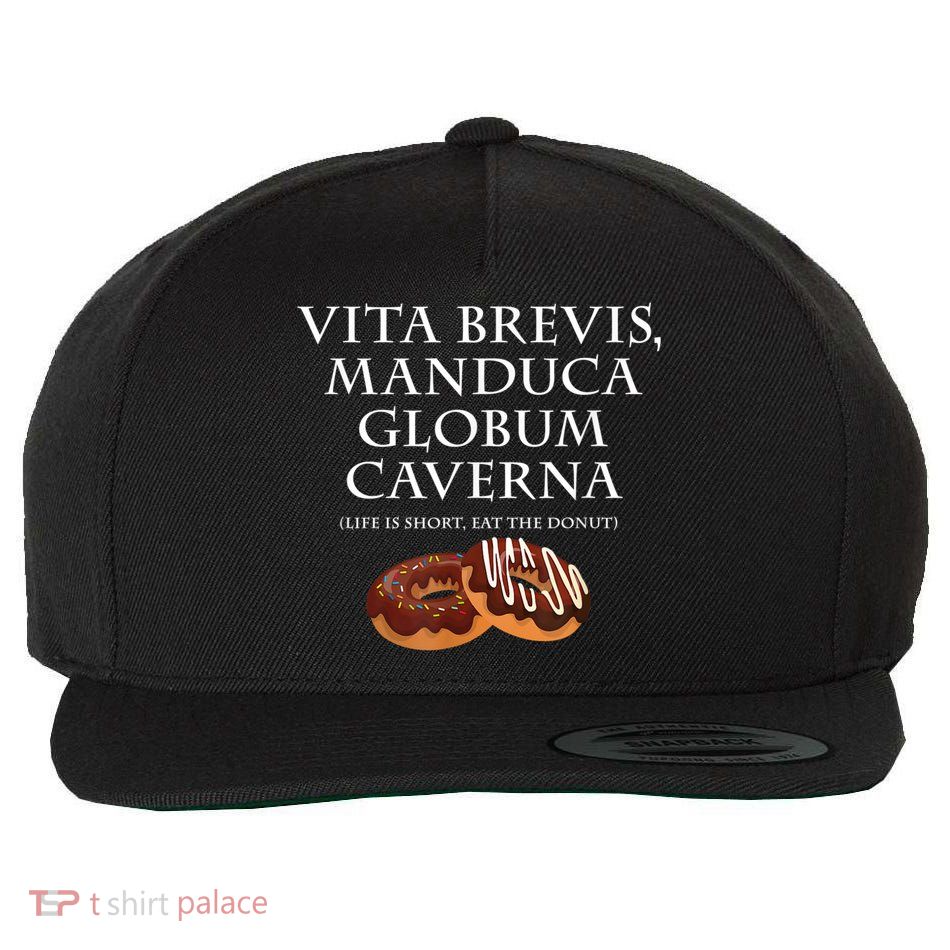 Life Is Short, Eat The Donut Latin Language Wool Snapback Cap