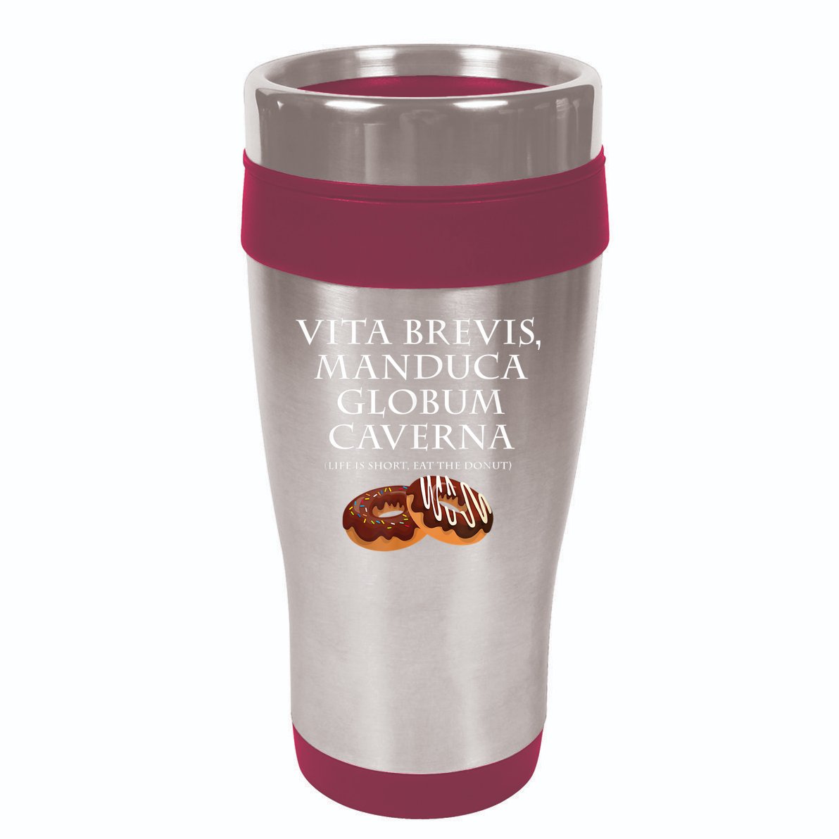 Life Is Short, Eat The Donut Latin Language 16oz Travel Tumbler