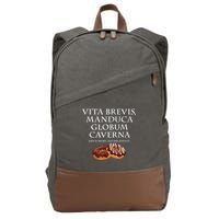 Life Is Short, Eat The Donut Latin Language Cotton Canvas Backpack