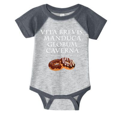 Life Is Short, Eat The Donut Latin Language Infant Baby Jersey Bodysuit