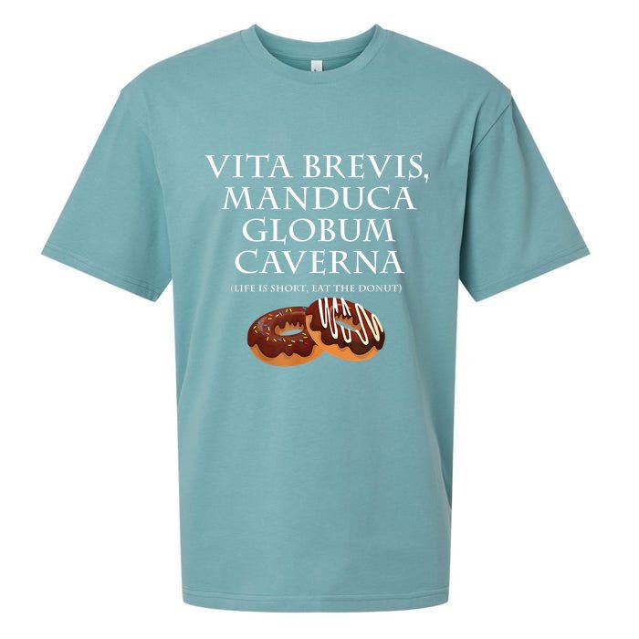 Life Is Short, Eat The Donut Latin Language Sueded Cloud Jersey T-Shirt