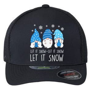 Let It Snow Gnomes Winter Holiday Cute Flexfit Unipanel Trucker Cap