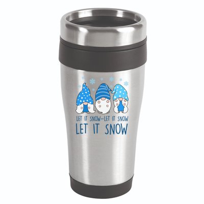 Let It Snow Gnomes Winter Holiday Cute 16oz Travel Tumbler