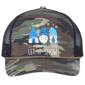 Let It Snow Gnomes Winter Holiday Cute Retro Rope Trucker Hat Cap