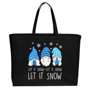 Let It Snow Gnomes Winter Holiday Cute Cotton Canvas Jumbo Tote