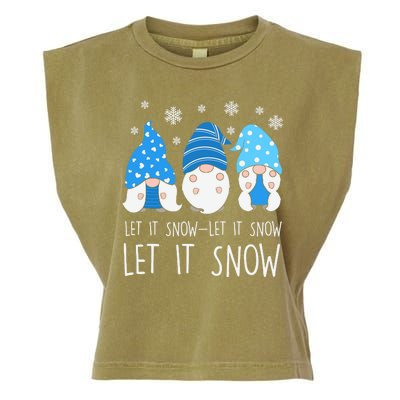 Let It Snow Gnomes Winter Holiday Cute Garment-Dyed Women's Muscle Tee