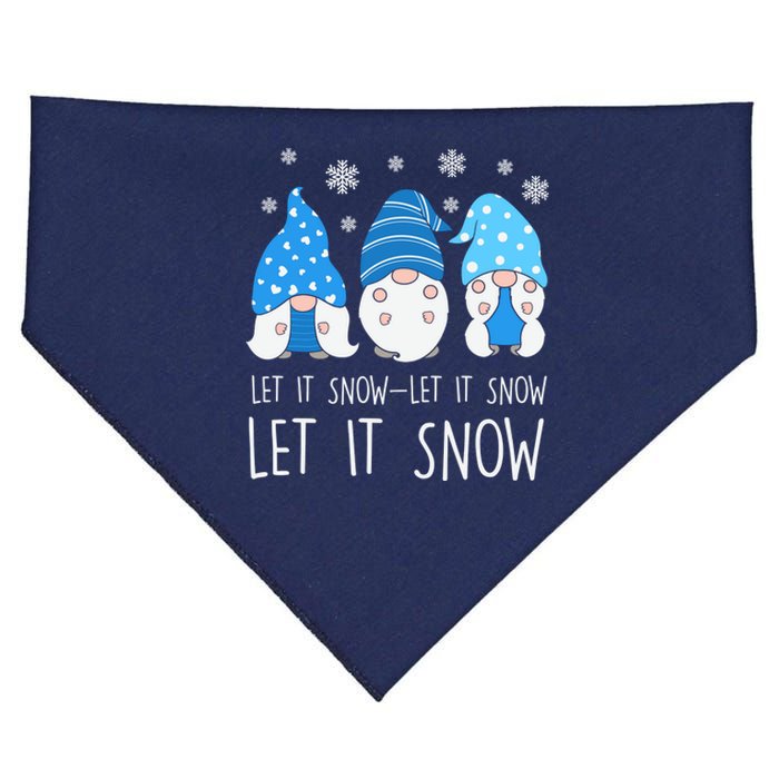 Let It Snow Gnomes Winter Holiday Cute USA-Made Doggie Bandana