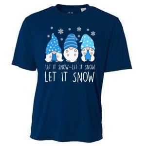 Let It Snow Gnomes Winter Holiday Cute Cooling Performance Crew T-Shirt