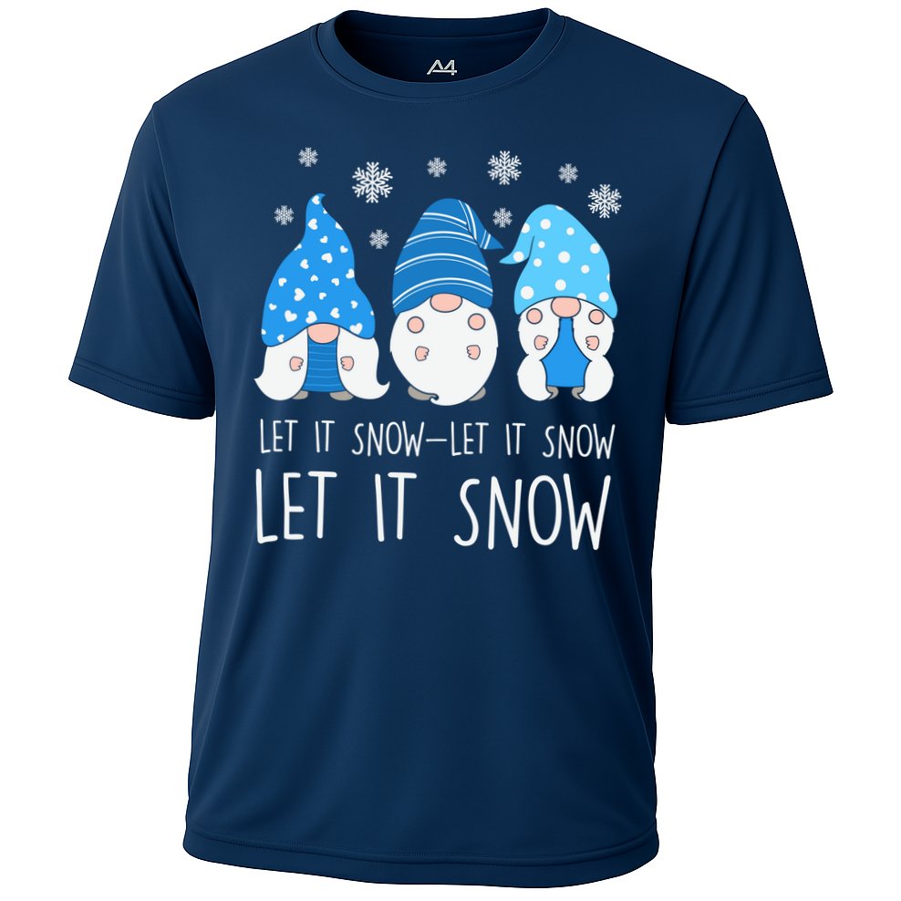 Let It Snow Gnomes Winter Holiday Cute Cooling Performance Crew T-Shirt
