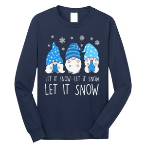 Let It Snow Gnomes Winter Holiday Cute Long Sleeve Shirt