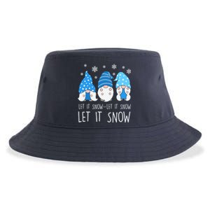 Let It Snow Gnomes Winter Holiday Cute Sustainable Bucket Hat