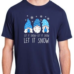 Let It Snow Gnomes Winter Holiday Cute Adult ChromaSoft Performance T-Shirt