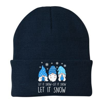 Let It Snow Gnomes Winter Holiday Cute Knit Cap Winter Beanie