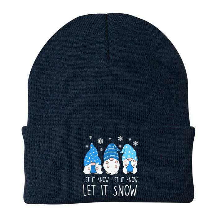 Let It Snow Gnomes Winter Holiday Cute Knit Cap Winter Beanie