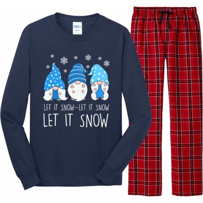 Let It Snow Gnomes Winter Holiday Cute Long Sleeve Pajama Set