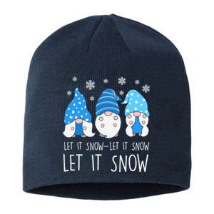 Let It Snow Gnomes Winter Holiday Cute Sustainable Beanie