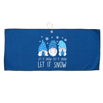 Let It Snow Gnomes Winter Holiday Cute Large Microfiber Waffle Golf Towel