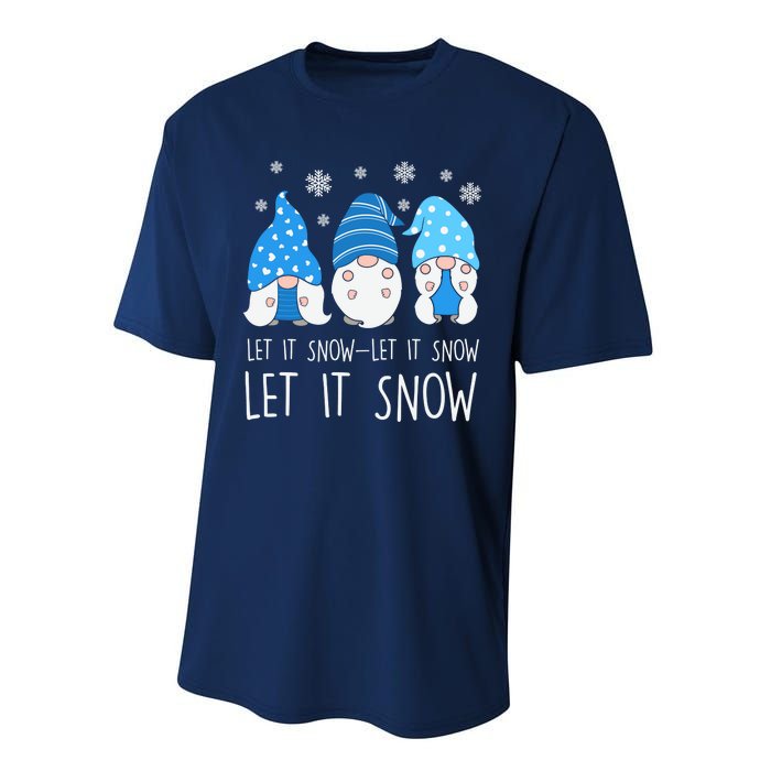 Let It Snow Gnomes Winter Holiday Cute Performance Sprint T-Shirt